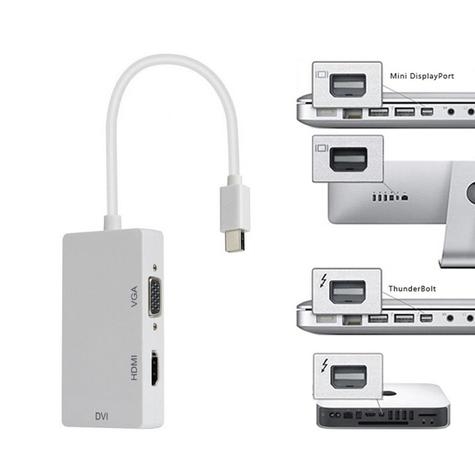 Adaptador Mini Displayport para  VGA/DVI/HDMI