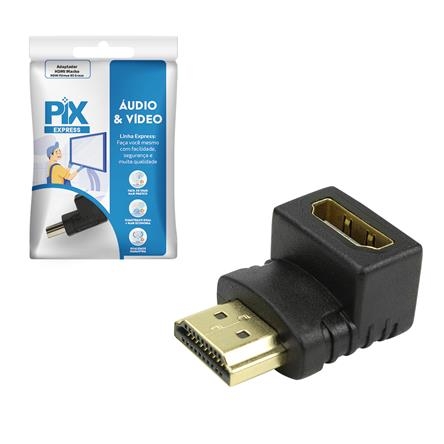 Adaptador HDMI Macho para HDMI Fêmea 90 Graus