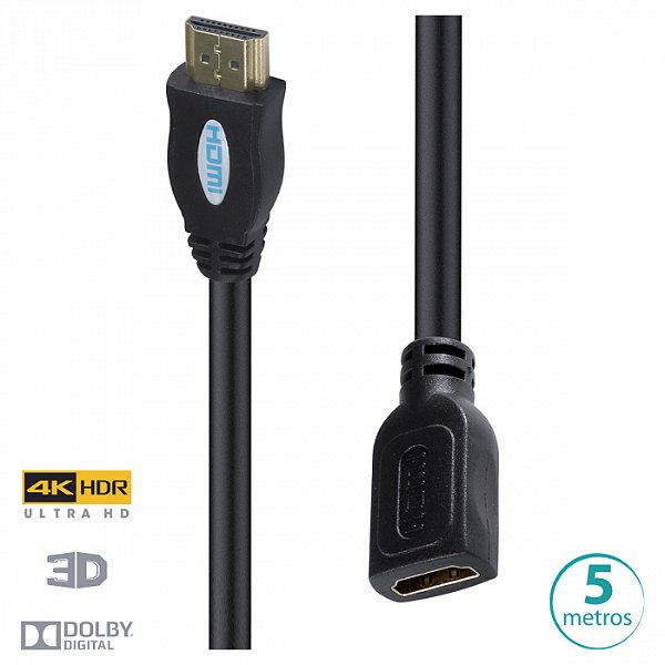 CABO EXTENSOR HDMI 2.0 4K  CONEXAO 5 METROS
