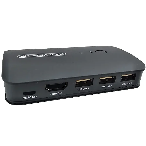 KVM 02 portas HDMI 4k 30 Hz(com cabos)