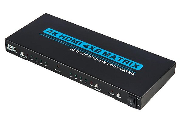 Matrix HDMI 04 entradas X 02 saidas(suporte a DVI))