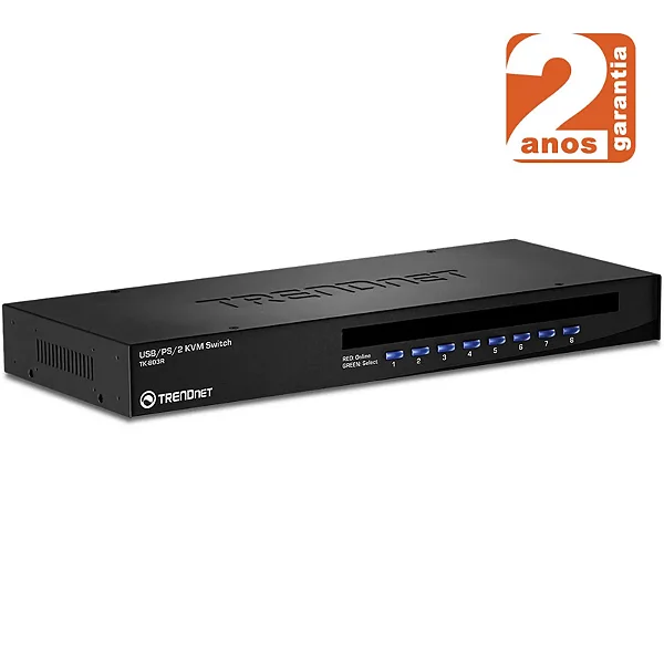 KVM 08 portas VGA para rack 19"