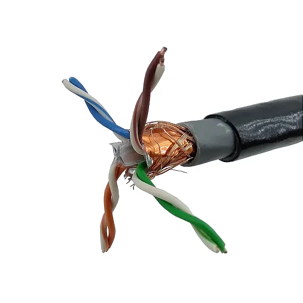 Cabo de rede CAT 6 blindado dupla capa externo