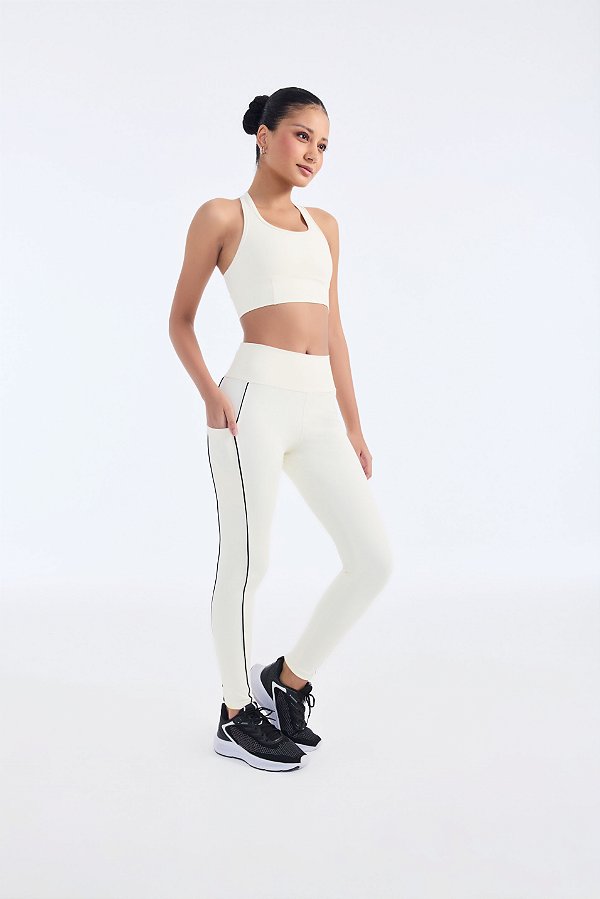 Calça Legging Recortes Vivados Pérola - SOWD