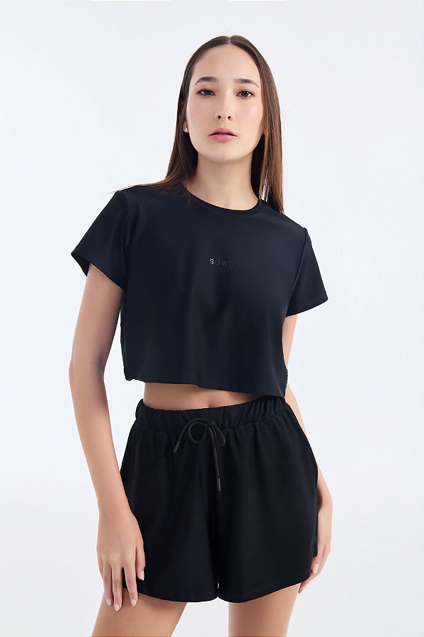 T-Shirt Cropped Preto - SOWD