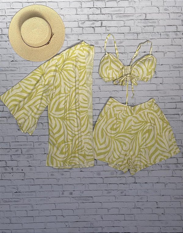 Conjunto Estampado Três Peças