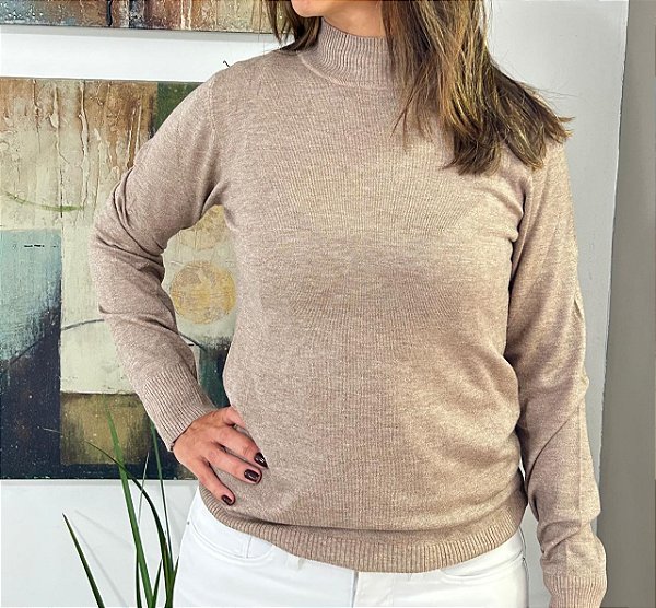Blusa Tricô Modal Gola Alta