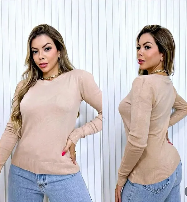 Blusa Tricô Modal Gola Redonda