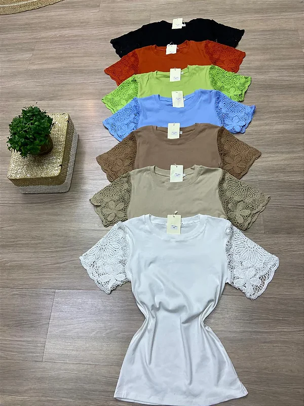 T-Shirt Manga Crochê