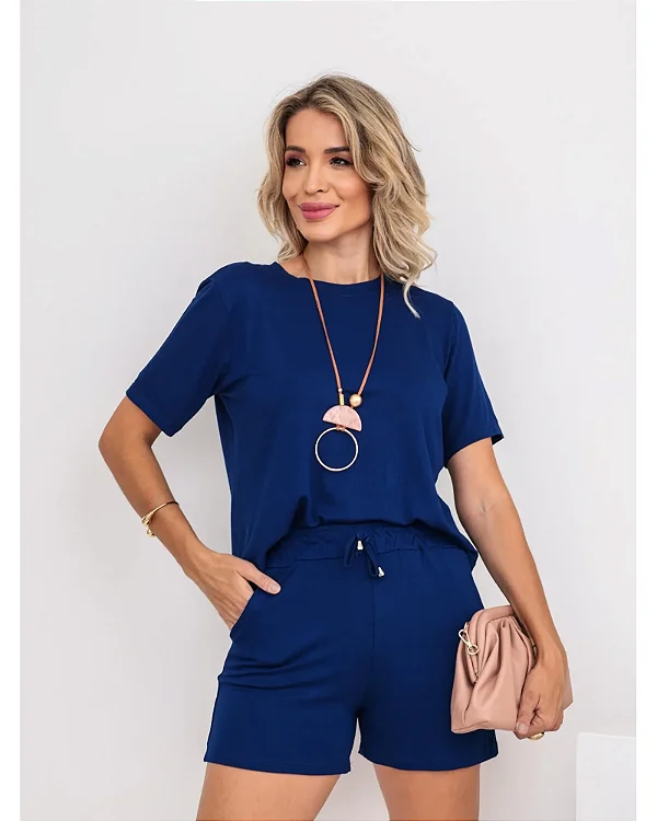 Conjunto Maia Liso Short e Blusa de Manguinha