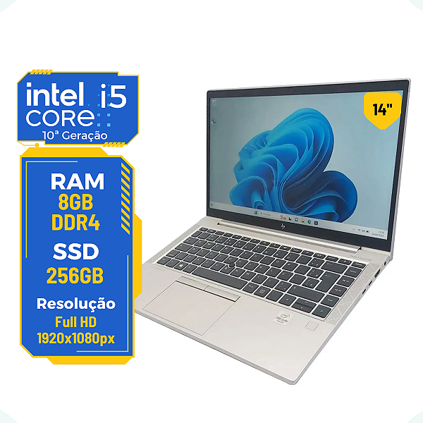 Notebook Hp Elitebook 840 G7 Core I5 10ª 8gb Ssd 256gb 14