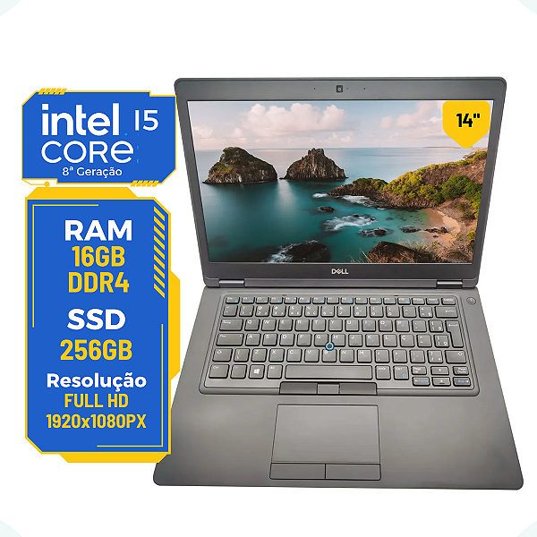 Notebook Dell Latitude 5490 Core I5 8ªg 16gb Ssd 256gb 14