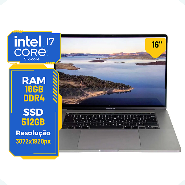 Macbook Pro A2141 2019 Core I7 16gb SSD 512gb Tela 16"