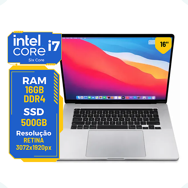 Macbook Pro A2141 2019 Core I7 16gb SSD 500gb Tela 16"