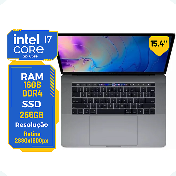 Apple Macbook Pro A1990 I7 16gb 256gb Ssd Tela 15 2.5k - Ecomtech