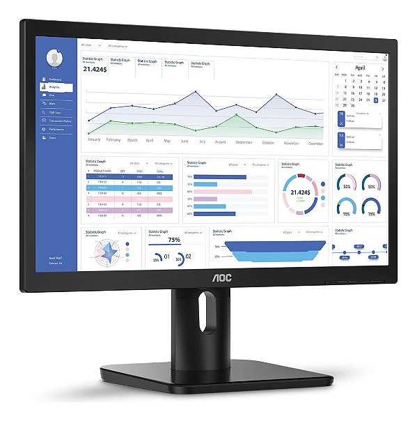 Monitor Led 19,5  Aoc Led 60hz Hd+ Vga Hdmi 20e1h