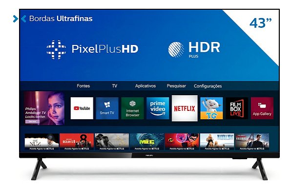 Smart Tv 43'' Led Fhd 43pfg6825/78 Wi-fi Hdmi Usb Philips -