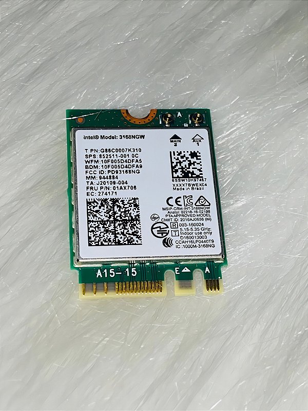 Placa Wi-fi Ac Dual Band 2g 5g Notebook Intel 3168ngw
