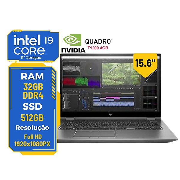 Workstation Hp Zbook Fury G8 Core i9-11ª 32gb 512gb Vídeo 4gb