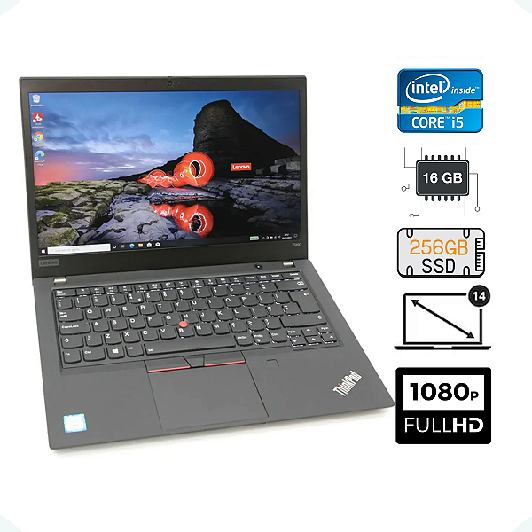 Notebook Lenovo Thinkpad T490 Core I5-8365U 8gb SSD 256gb