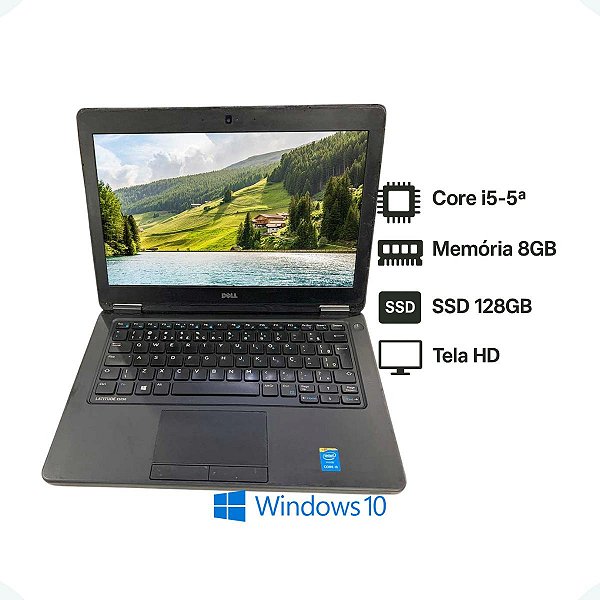 Notebook Dell Latitude Core I5-5ª 8gb DDR3 SSD 128gb 12.5 HD