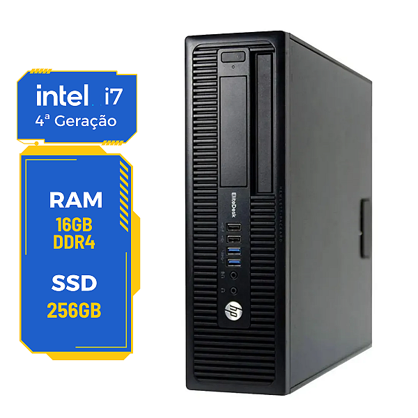 Cpu HP Elitedesk 800 G1 Sff Core I7-4770 8gb 256gb Wifi - Ecomtech