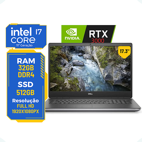 Notebook Dell Precision 7760 i7-11ª 32gb 512gb Nvidia 6gb