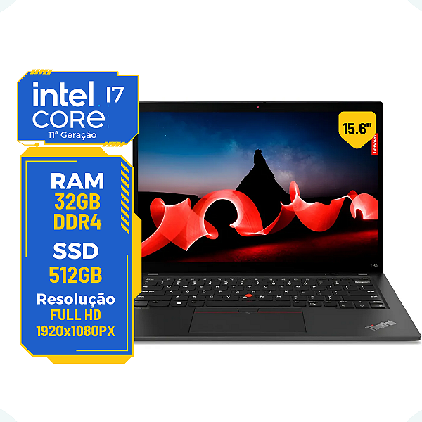Notebook Lenovo P15 Gen1 Core I7-10 32gb 512gb Nvidia T1000 Preto