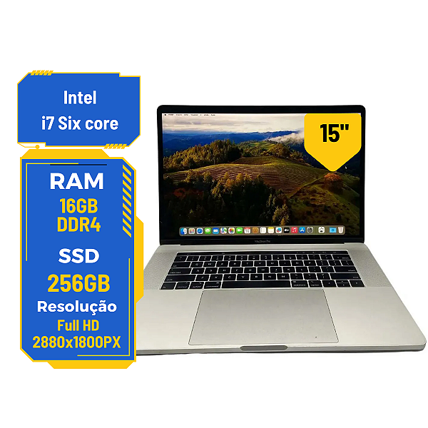 Macbook Pro A1990 I7 16gb 256gb Ssd Tela 16 2.5k Prateado