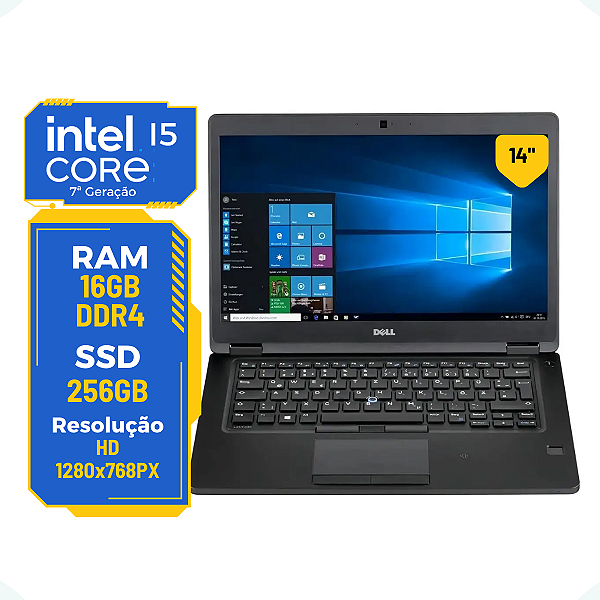 Notebook Dell Latitude 5480 Core i5-7ª 16gb 256gb Tela 14"