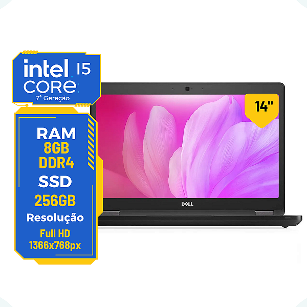 Notebook Dell Latitude 5480 Core i5-7ª 8gb 256gb Tela 14"