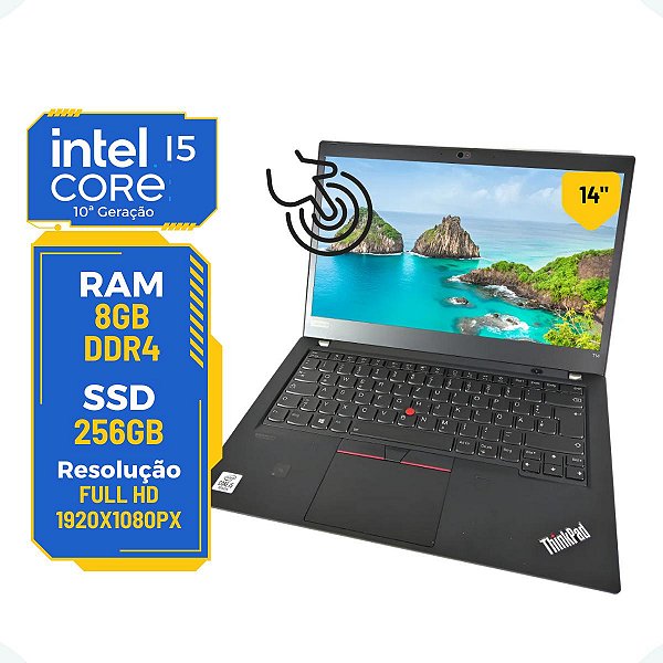 Note Lenovo Thinkpad T14 Core I5 10ª 8gb 256gb Tela Touch