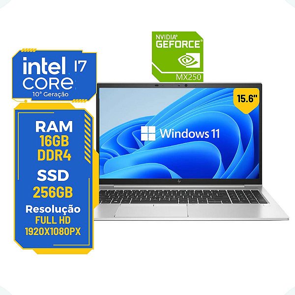 Notebook Hp Elitebook 850 G7 Core i7-10ª 16gb 256gb Nvidia