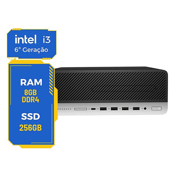 Cpu Hp Elitedesk 800 G3 Core i3-6100T 8gb 256gb Wifi