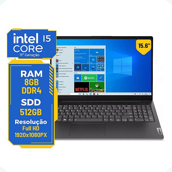 Notebook Lenovo V15 I5-1135g7 8gb 512gb W11 Tela 15.6