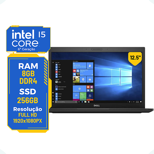 Notebook Dell Latitude 7280 Core I5-6ª 8gb Ddr4 256gb 12.5