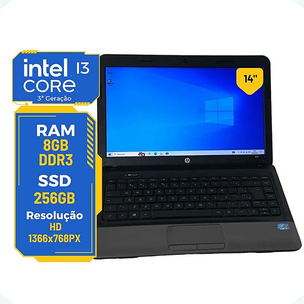 Notebook Hp 1000 Core i3-3ª 8gb 512gb Tela 14'