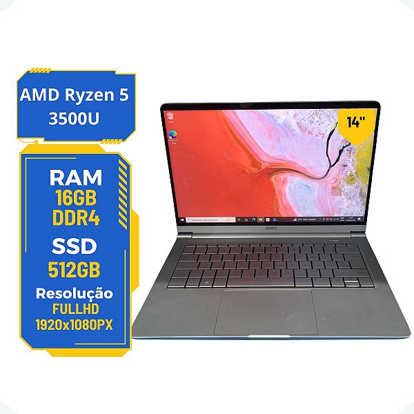 Notebook Avell A40 Liv Ryzen 5 3500u Placa Nvidia Mx250 2gb