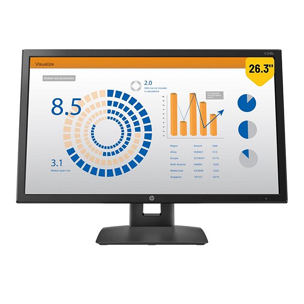 Monitor Hp Elite V24b Led 23.6 Led Ips Widescreen 110v/220v