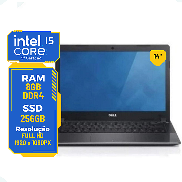 Notebook Dell Vostro 14-5480 i5-5th 8gb 256gb Nvidia 830M