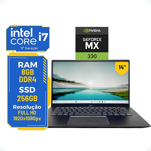 Notebook Dell Vostro 14-5402 i7-11th 8gb 256gb Mx330 2gb