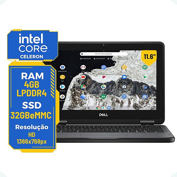 Notebook Dell Chromebook 3100 2x1 Intel celeron 11.6' Touch