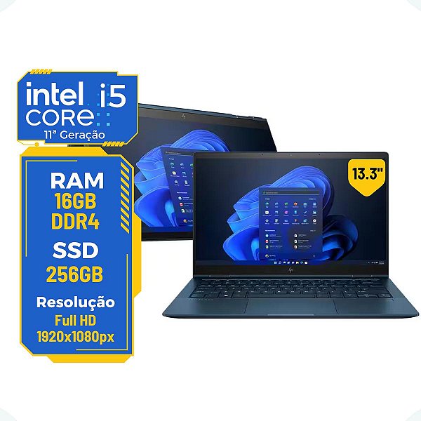 Note 2x1 Hp Elite Dragonfly G2 i5-11th 16gb 256gb 13.3'