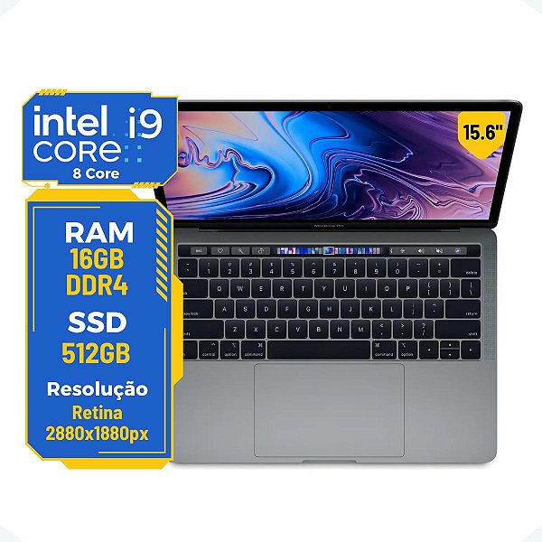 Notebook Pro A1990 Core i9 8-six 16gb 512gb Cinza Espacial