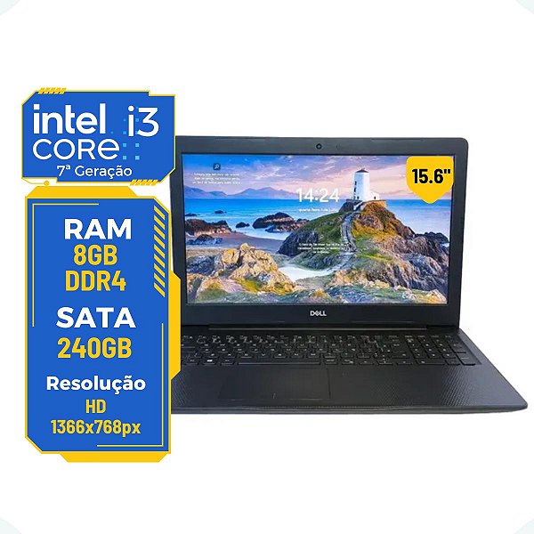 Notebook Dell Inspion 3584 i3-7 8gb 240gb 15.6' HD Numérico