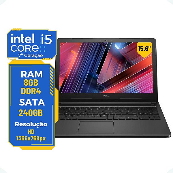 Notebook Dell Inspiron 3567 Core I5-7th 8gb 240gb 15.6' HD