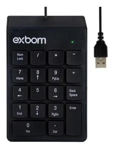 Exbom Mini Teclado Numérico Usb Preto