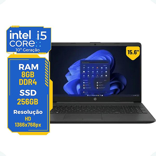 Notebook Hp 250 G8 Core I5-10th 8gb 256gb 15.6' Hd