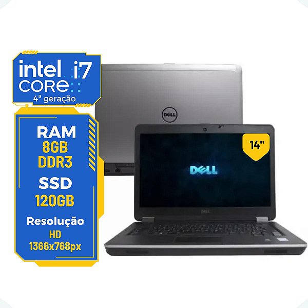 Notebook Lenovo Latitude E6440 Core i7-4th 8gb 120gb 14' Hd