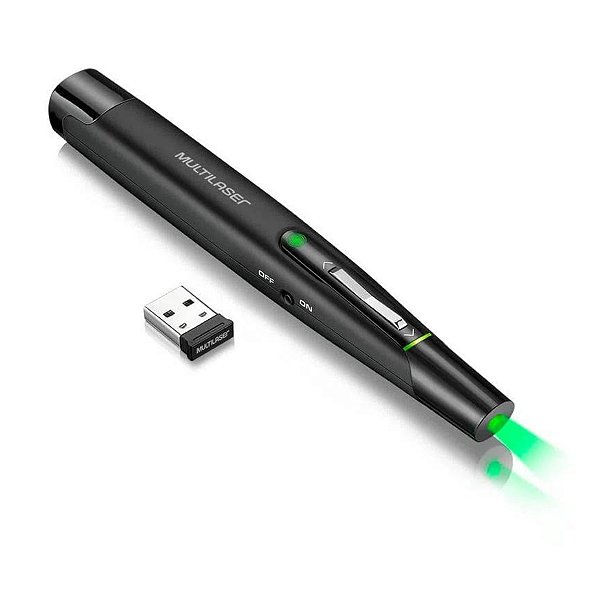 Apresentador Laser Presenter 2.4GHZ Laser Verde Multilaser